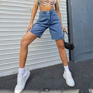 Shein wide leg jean shorts